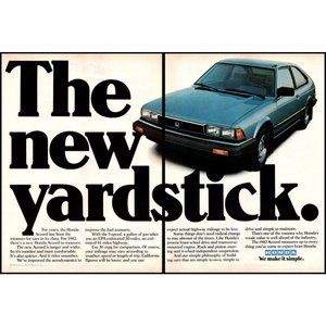 1982 Honda Accord 2 Door Hatchback 2 Page Vintage Print Ad Yard Stick Wall Art